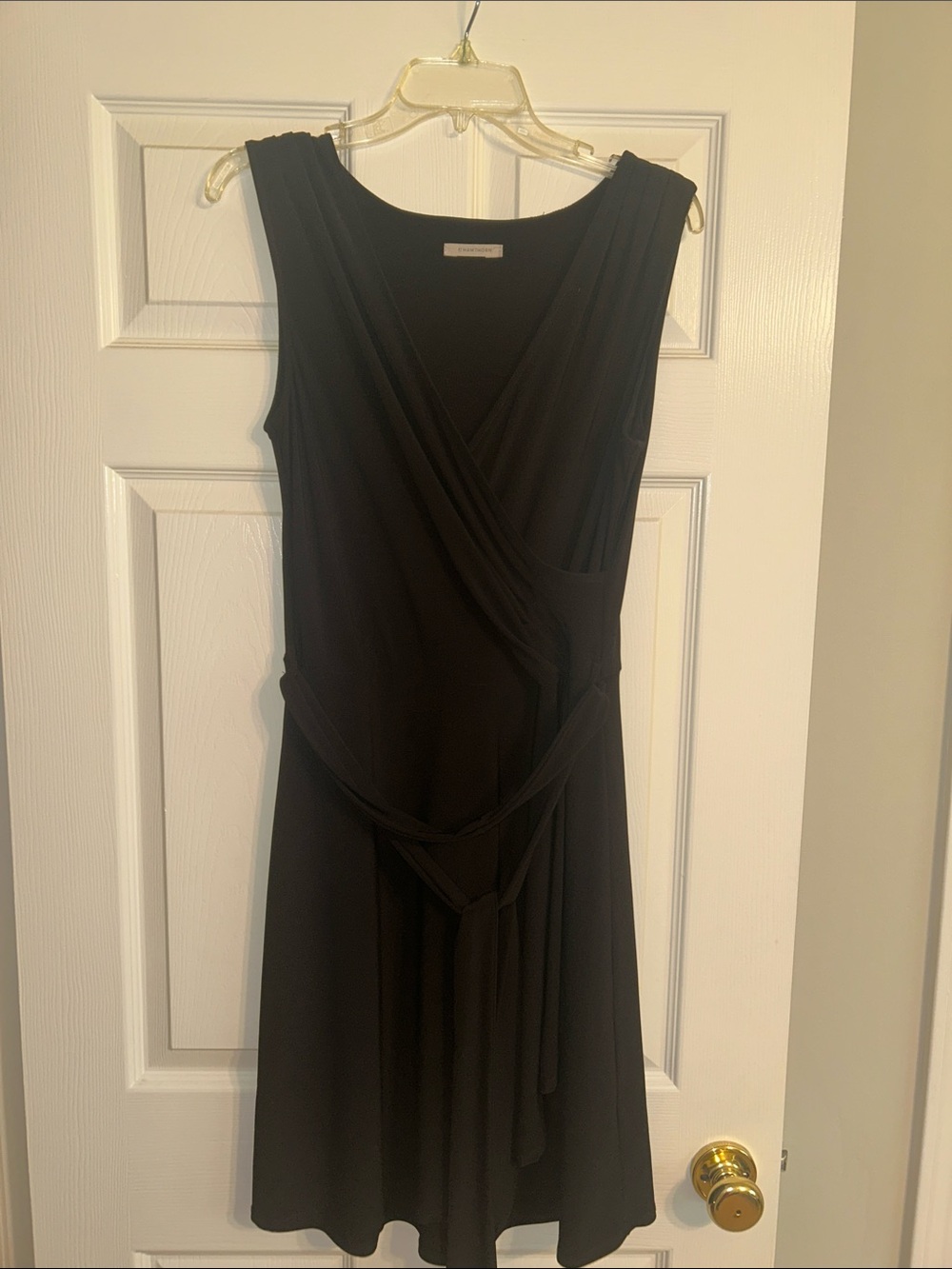 41 Hawthorn Black Sleeveless Faux-Wrap Dress